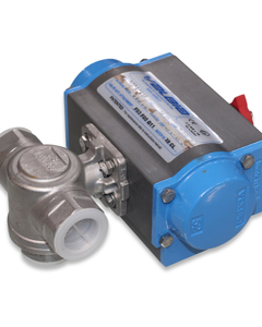 T-ball valve 3/4" SST with part-turn valve pneumatic